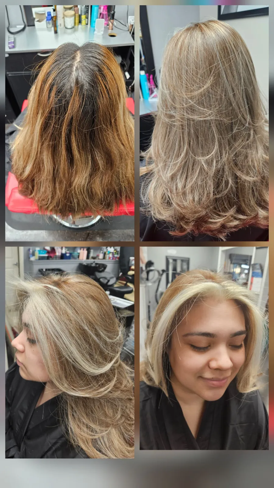 Antes y después: balayage rubio dorado por Charly