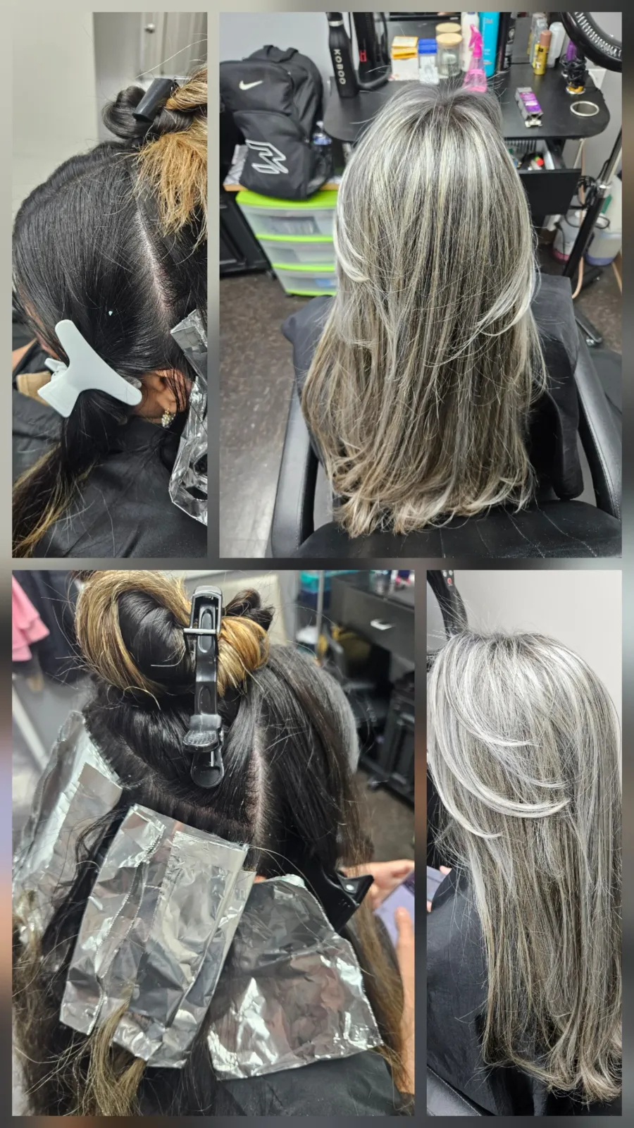 Antes y después: blend de canas plateado por Charly
